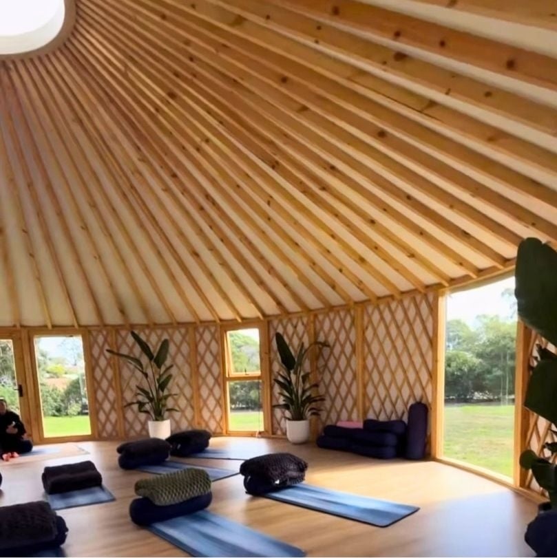 yoga class in a yurt yoga class in a yurt